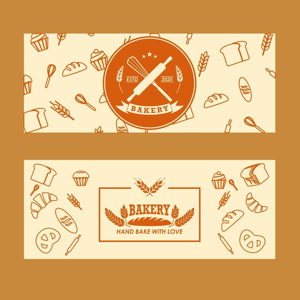 Set of bakery banners vector