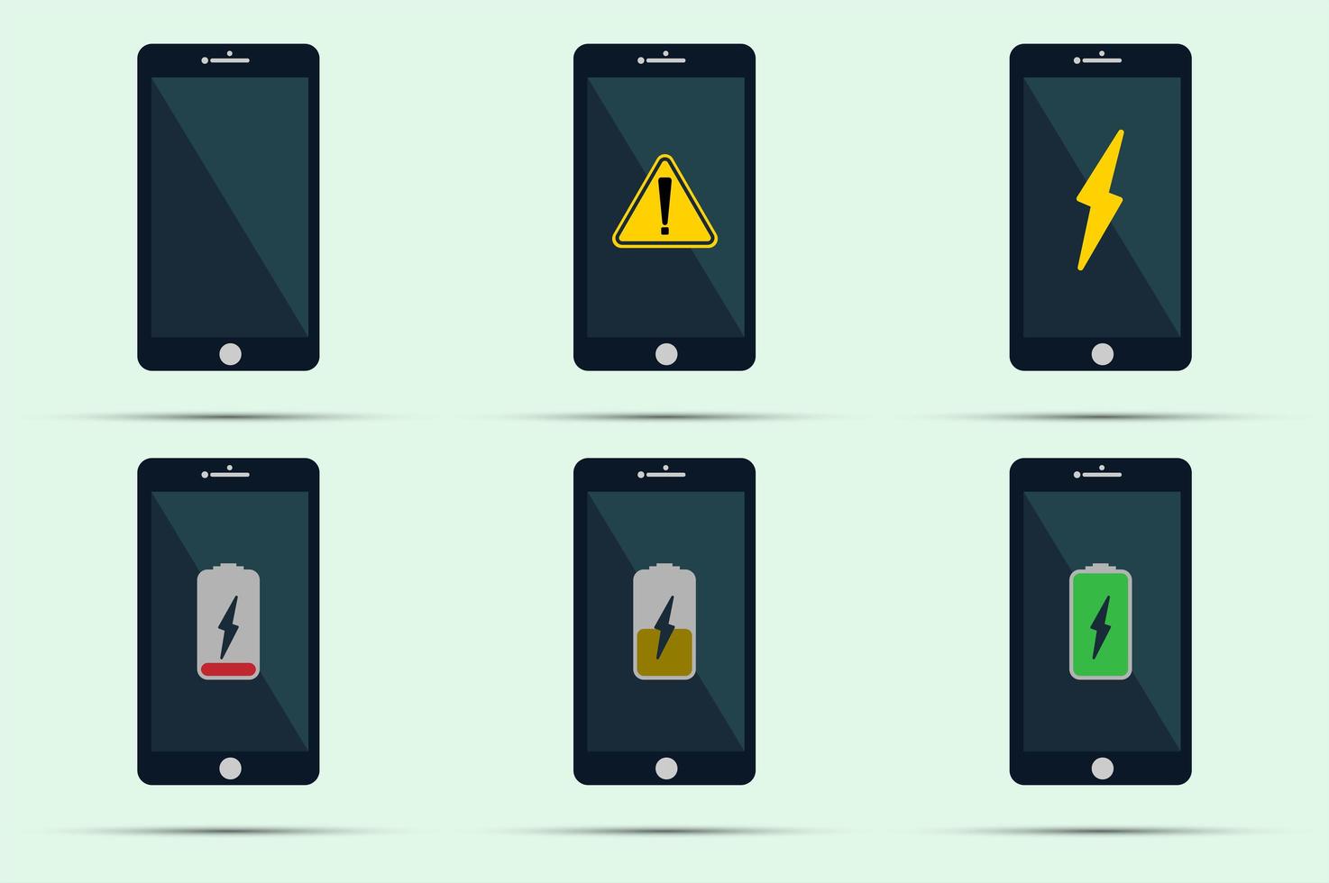 Mobile Phone Set with Icons vector