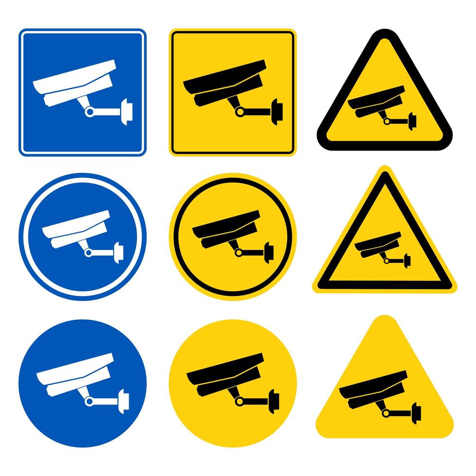 CCTV Camera Label Set vector