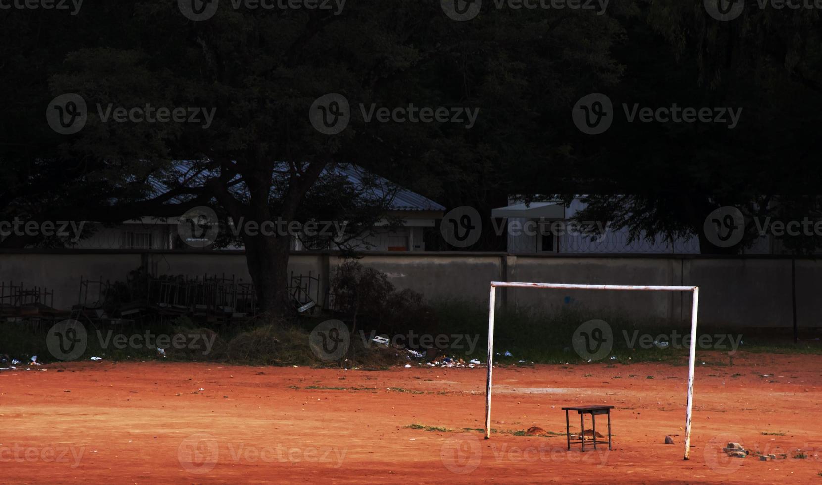 dilapidated soccer field photo
