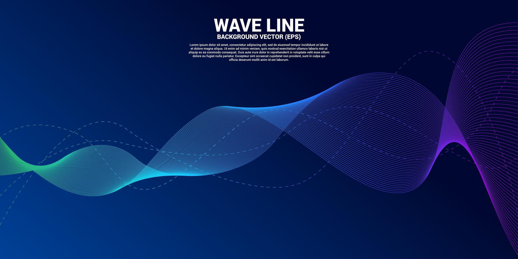 curva de línea de onda de sonido azul vector