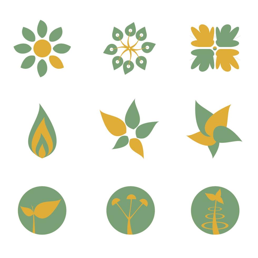 Simple Green Environmental Logo Set vector
