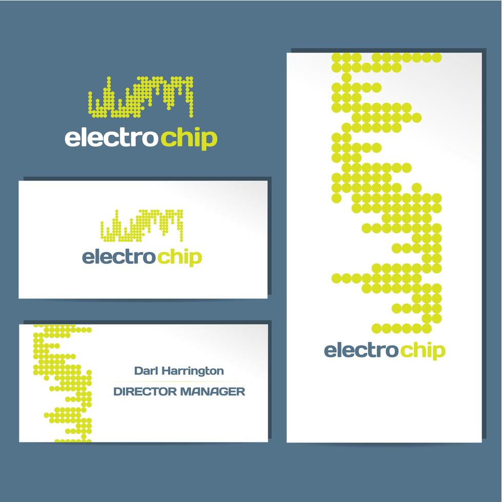 Electrochip Logo Business Card vector