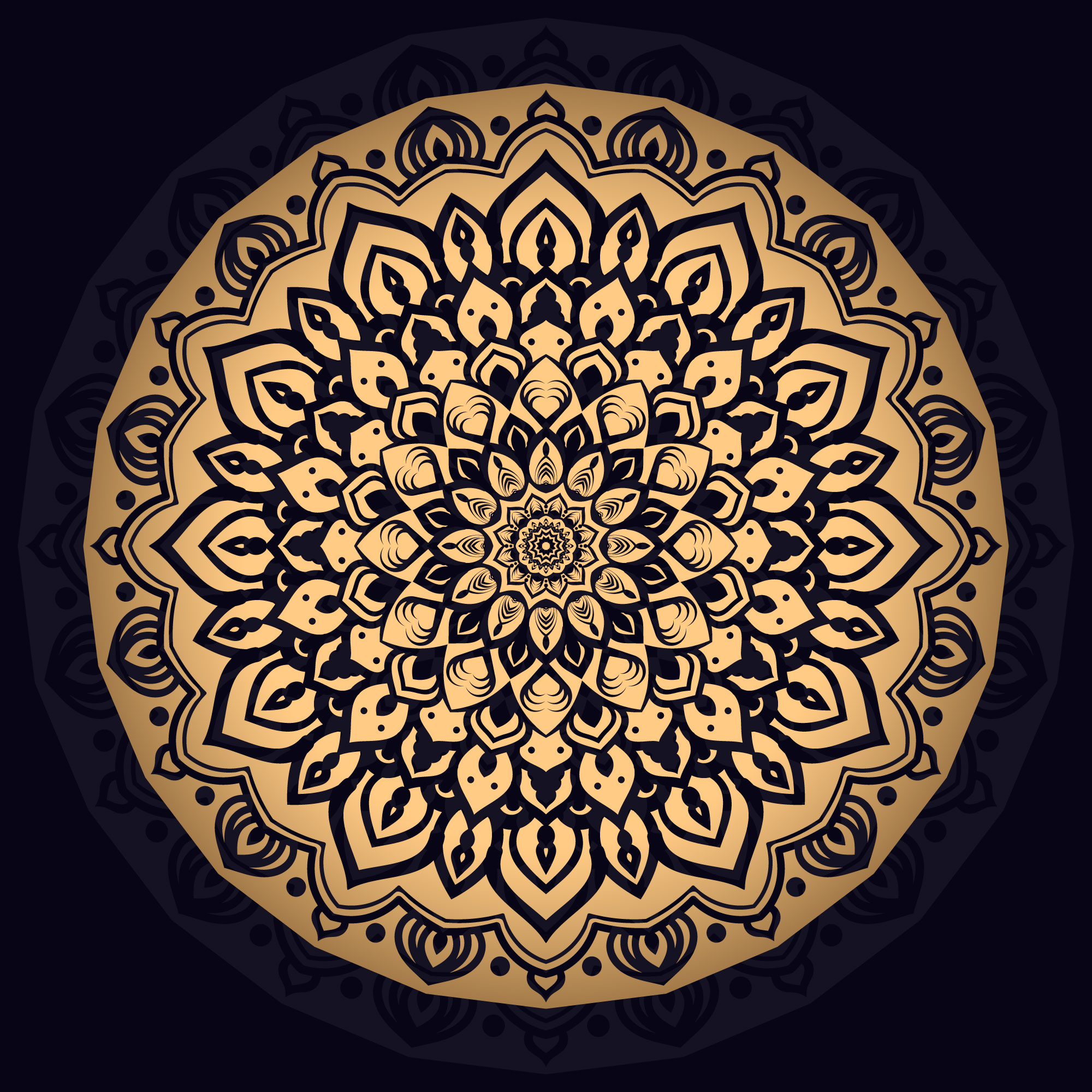 Download Gold Intricate Mandala Background - Download Free Vectors ...