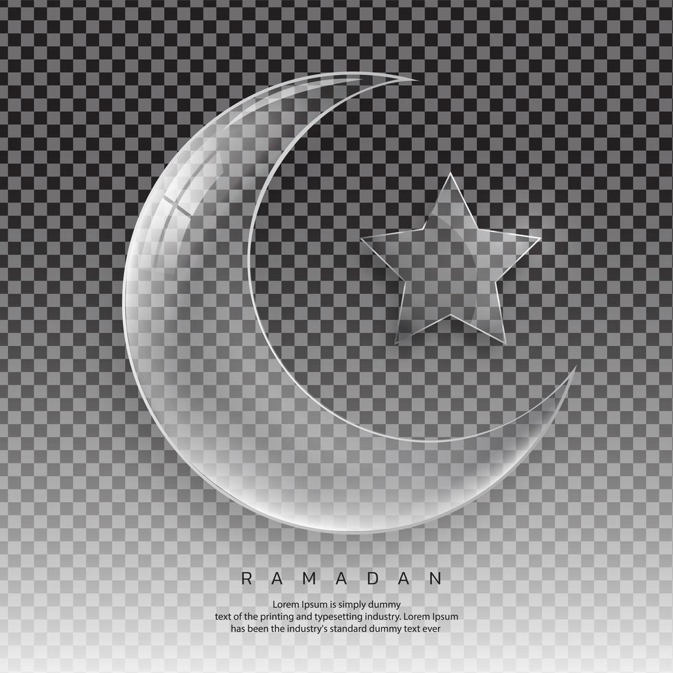 Clear Crescent Moon Ramadan vector