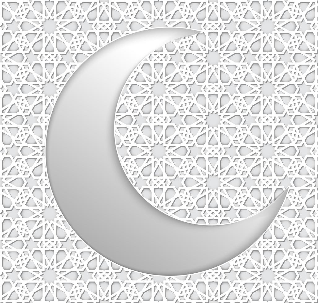 Ramadan Background Islamic White Crescent vector