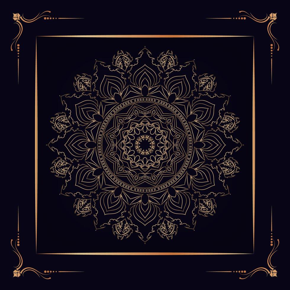 Square Luxury Golden Mandala  vector