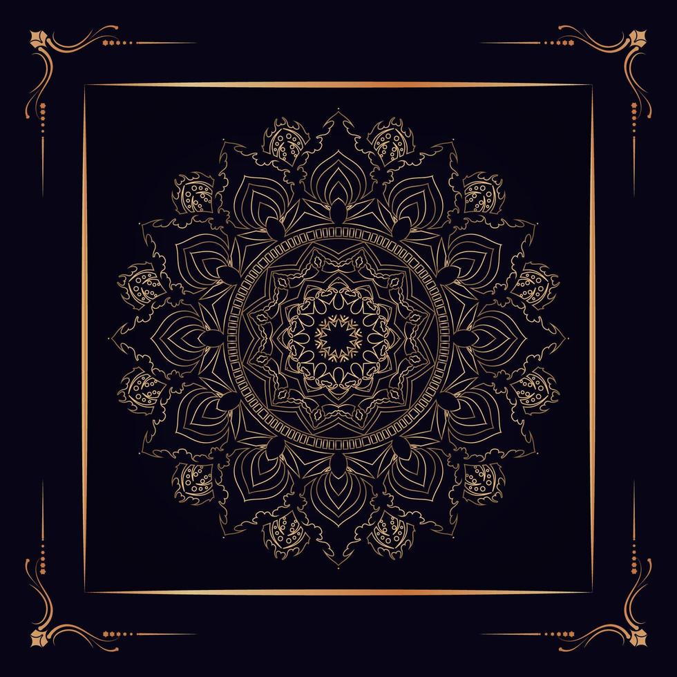 Square Luxury Golden Mandala  vector