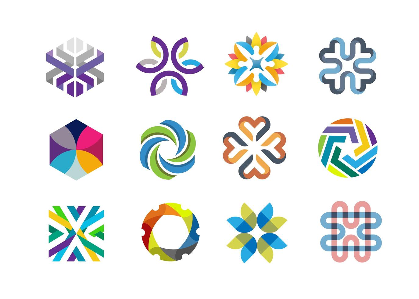 formas geométricas coloridas para la identidad de la empresa vector