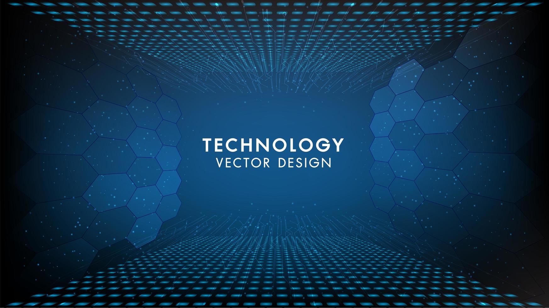 Blue Technology Background with exagon Pattern vector