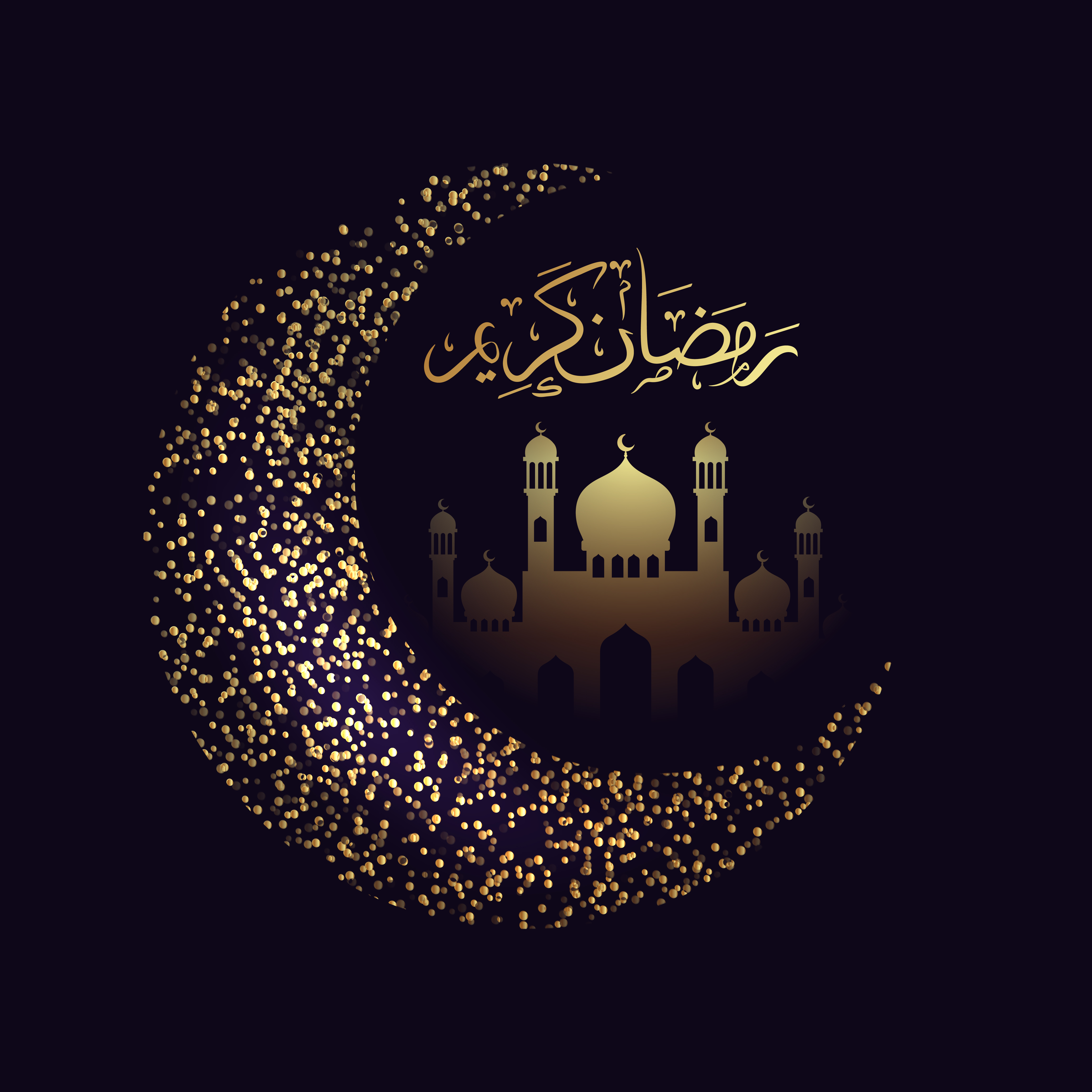 Ramadan Kareem Dark Crescent Moon Design 935683 Vector Art at Vecteezy