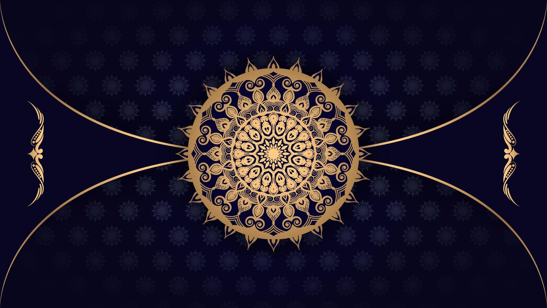 diseño de mandala de lujo horizontal vector