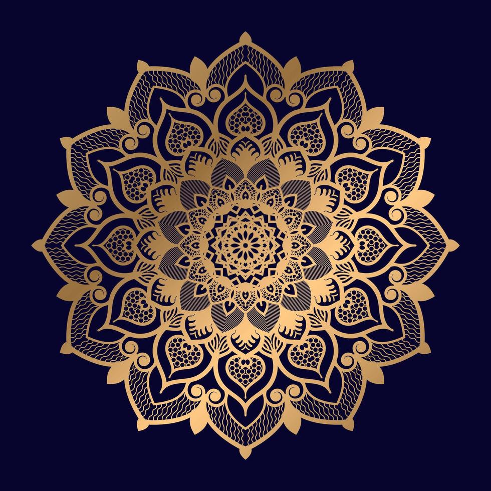 Single Floral Golden Mandala Design vector