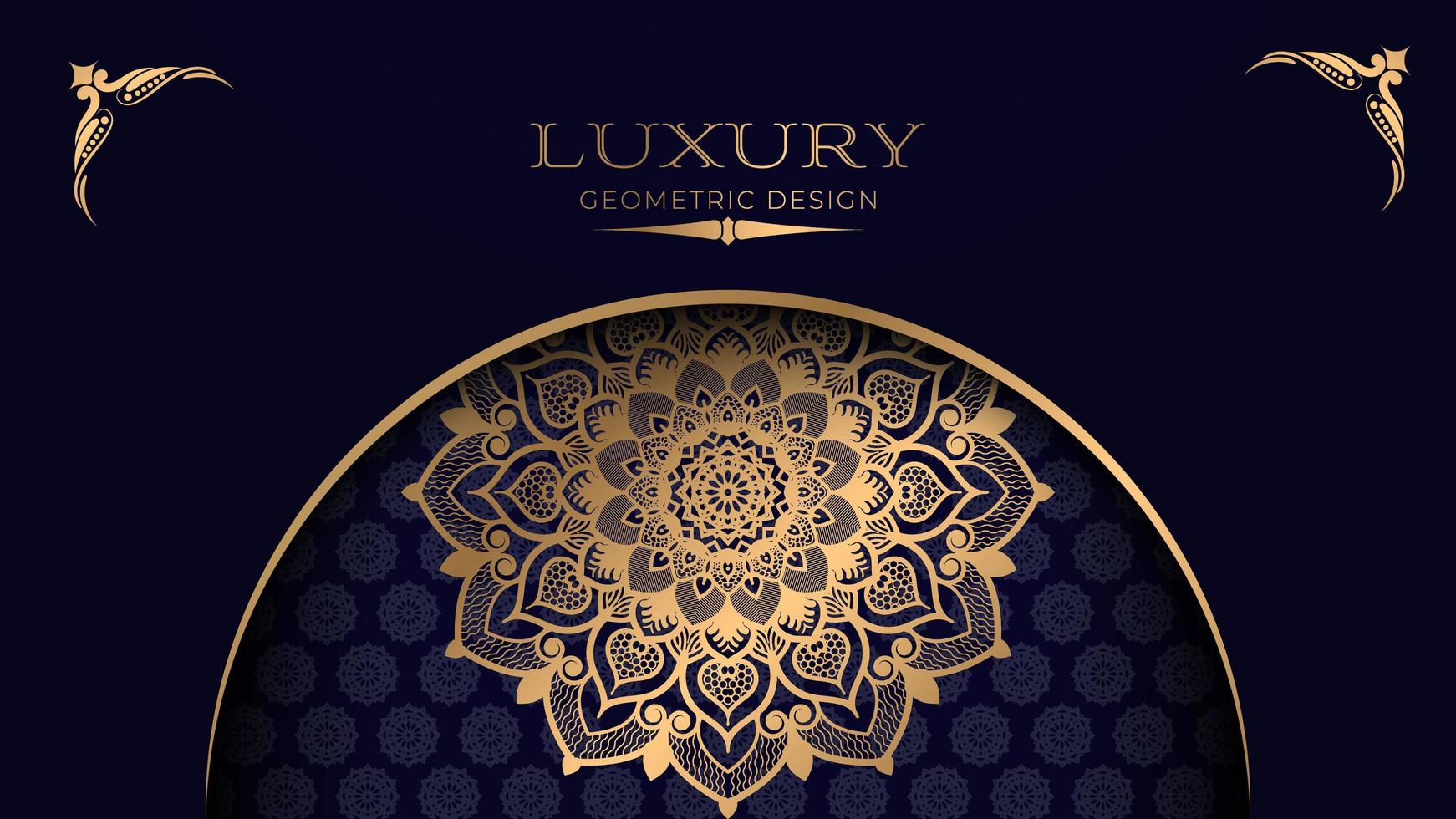 Gold Mandala Background with Arch vector