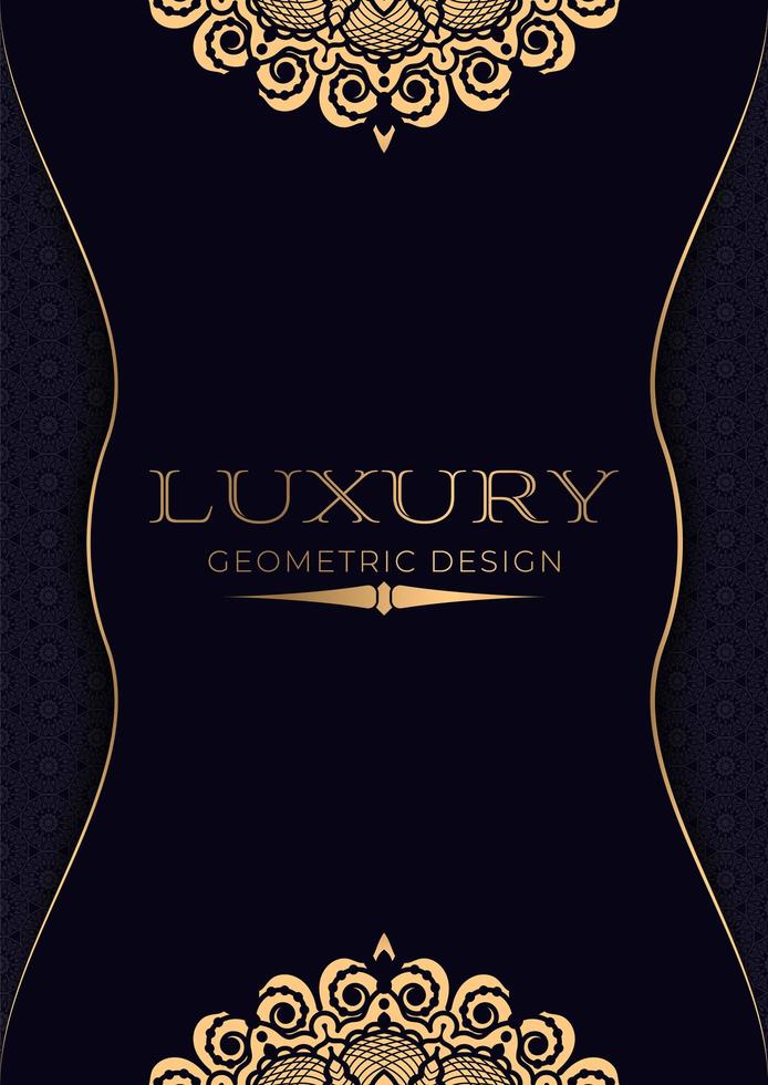 Vertical Luxury Golden Mandala Invitation Template  vector