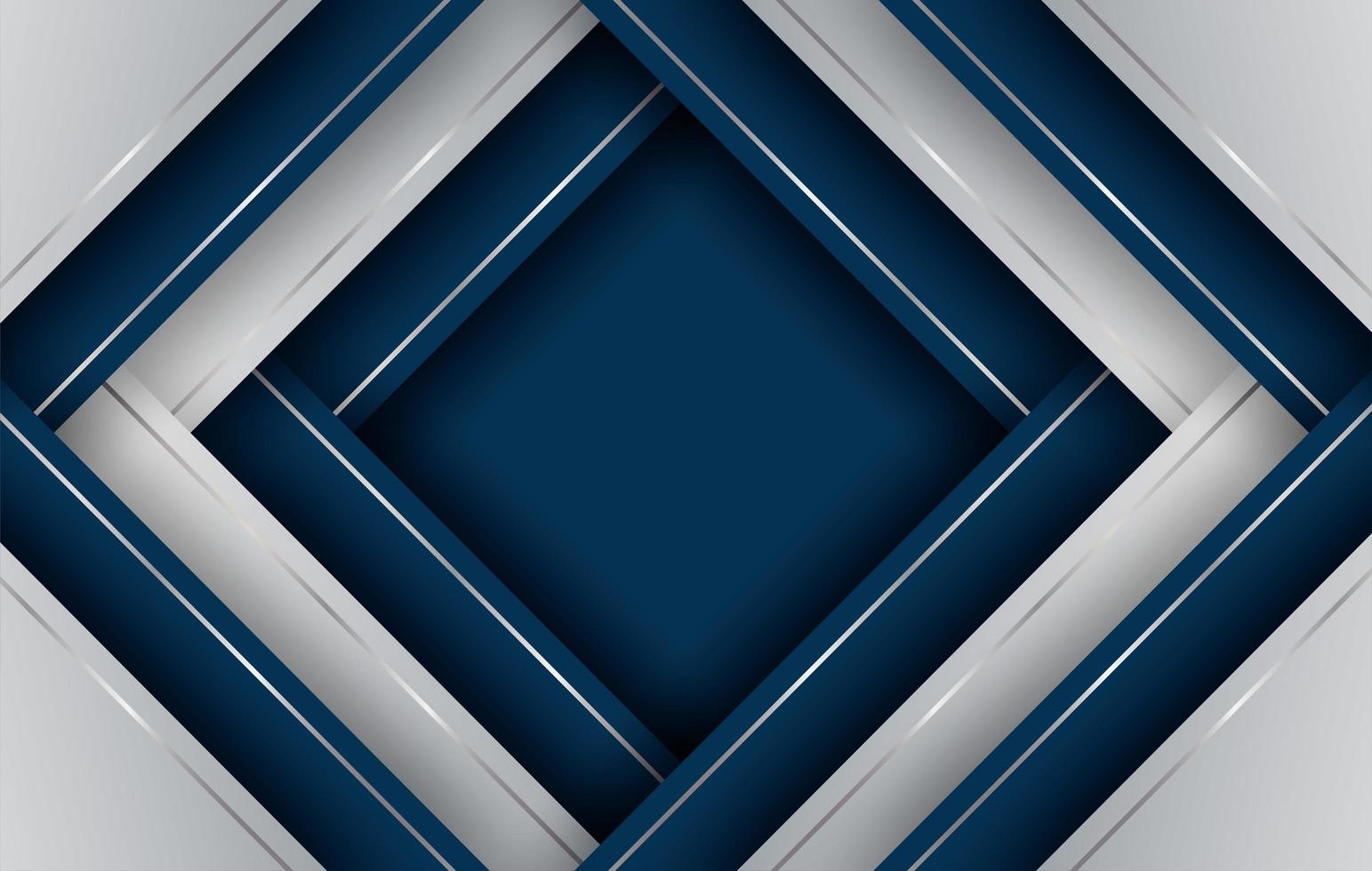 Blue and silver gradient overlapping diamond shapes vector