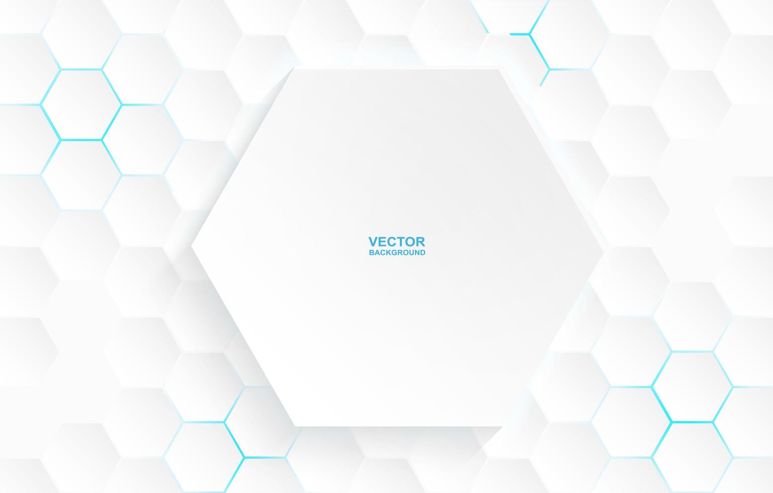 hexágono blanco grande en patrón de hexágonos pequeños vector