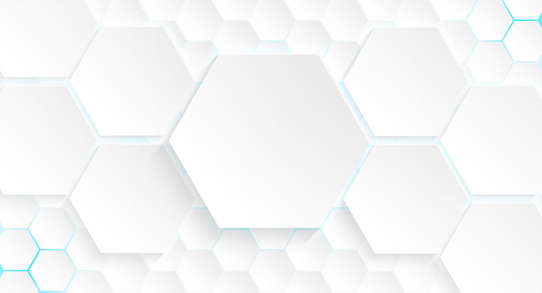 Multiple Hexagons with Blue Light and Shadow vector