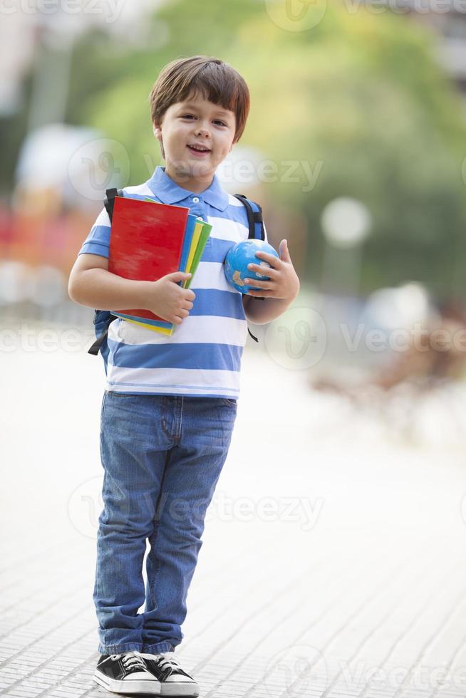 little happy schoolboy photo