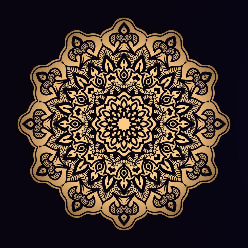 mandala de oro de formas de estrella vector