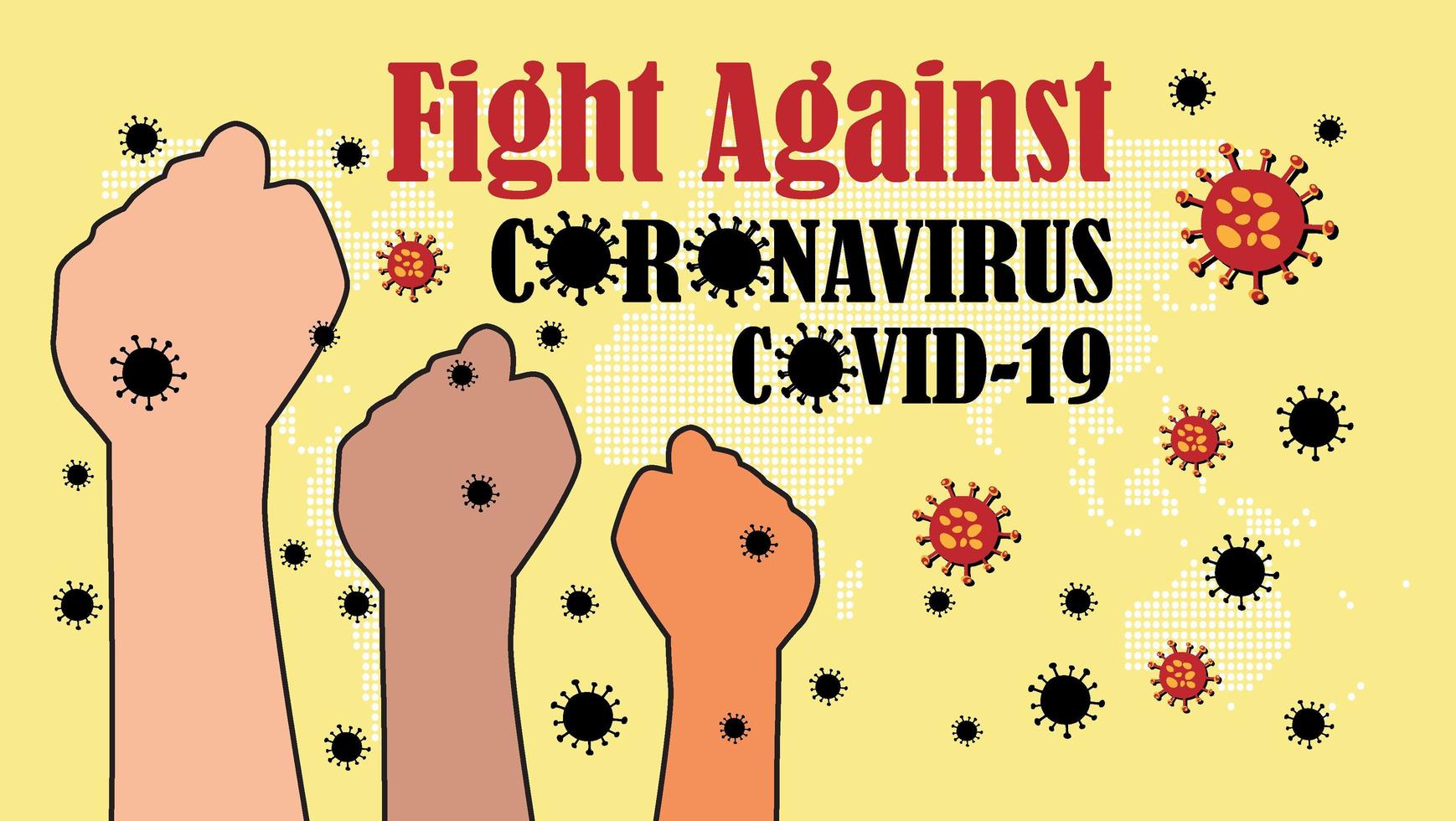 Fight Againts Coronavirus In The World vector