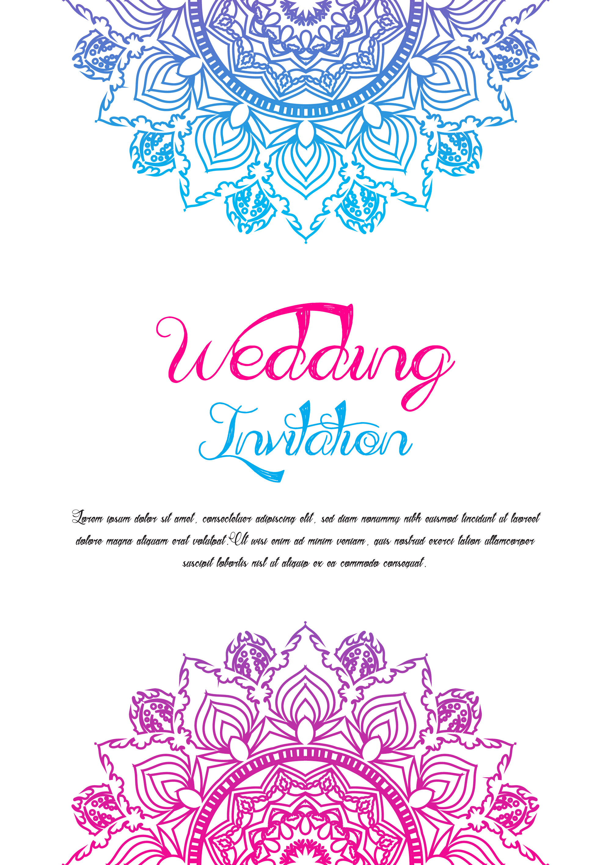 Double Mandala Wedding Invitation Template 938340 Vector Art at Vecteezy