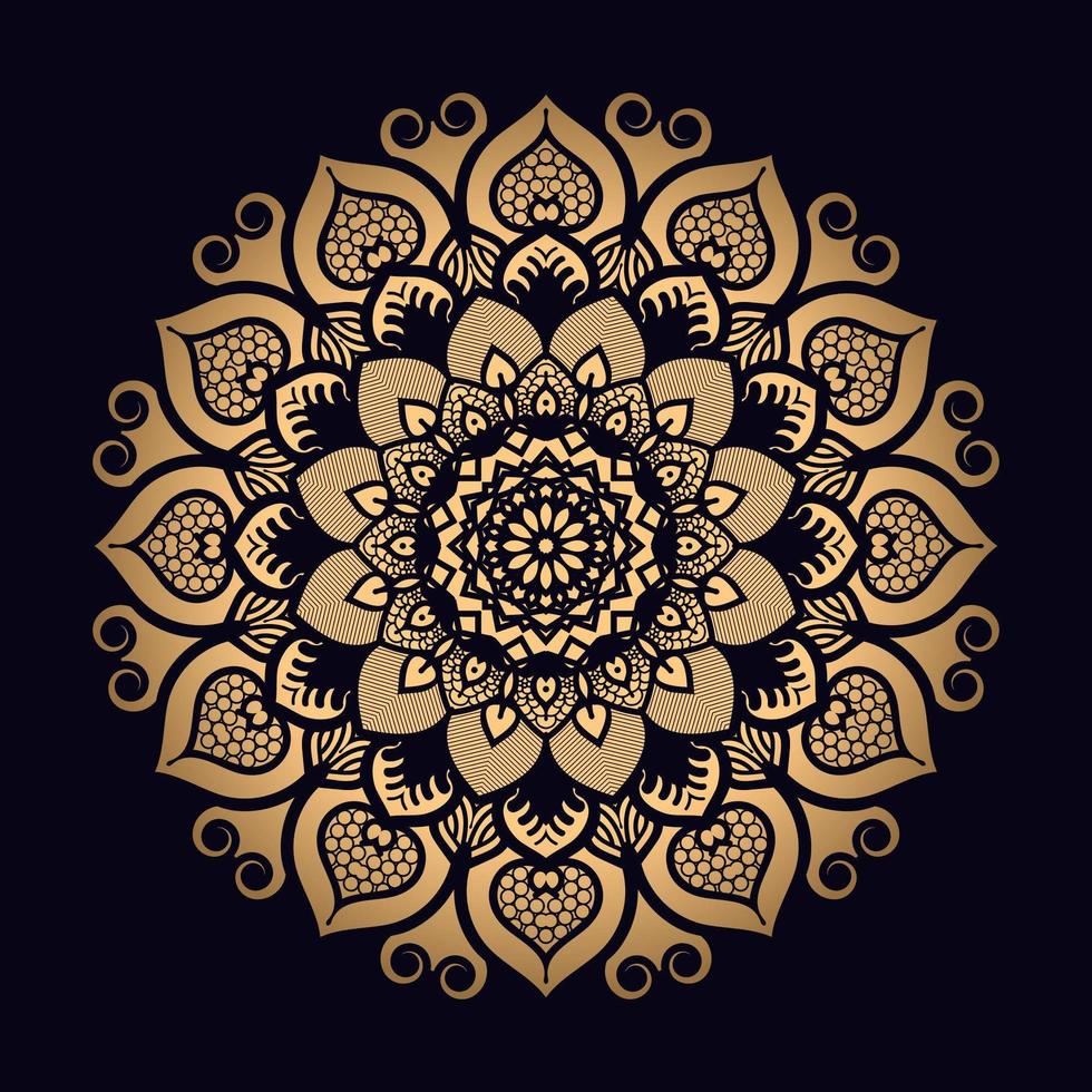 Gold Flower Patterned Mandala  vector