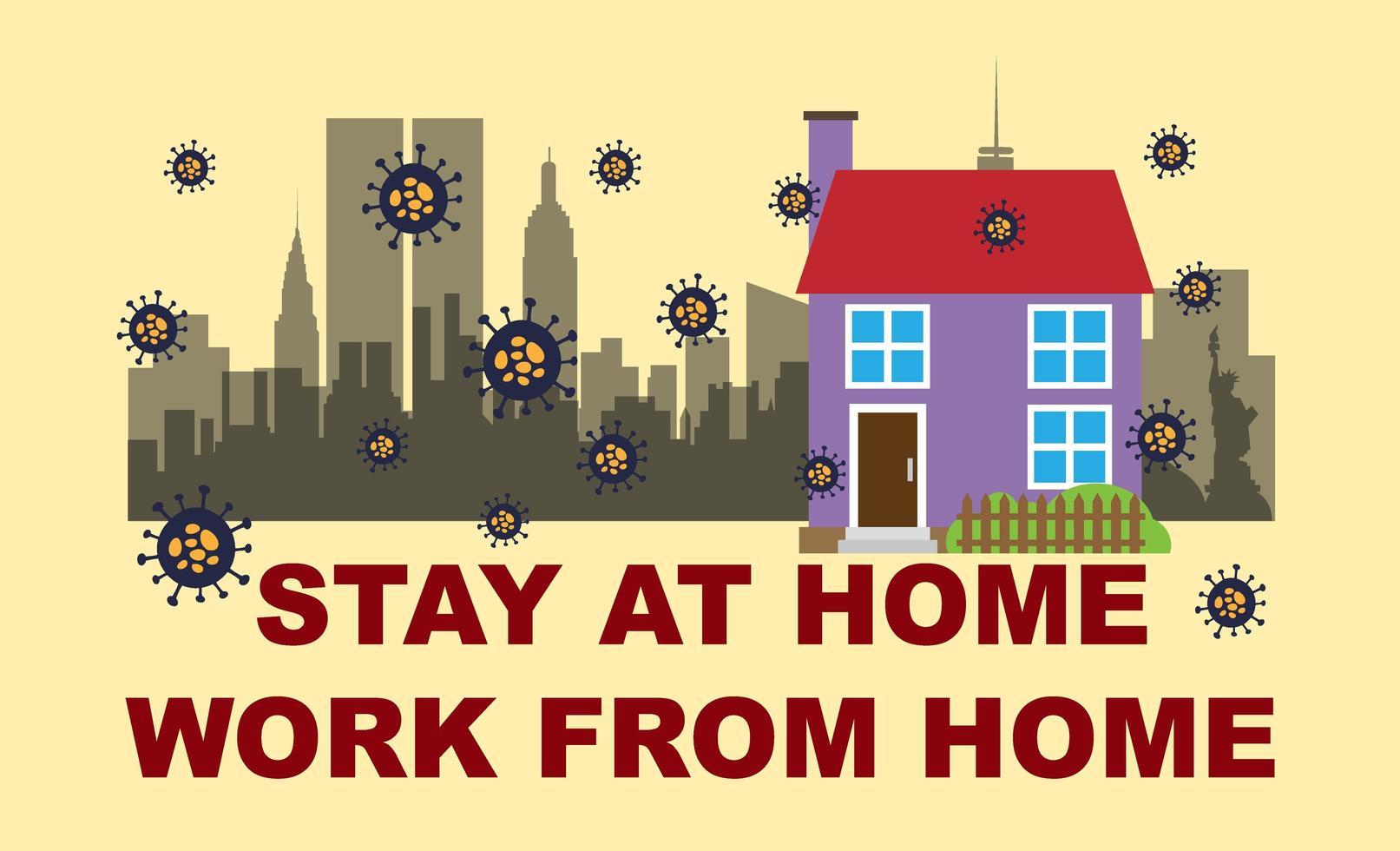 Stay At Home, Work From Home vector