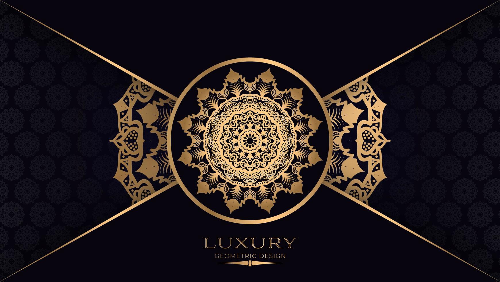 diseño de papel doblado mandala de lujo dorado vector