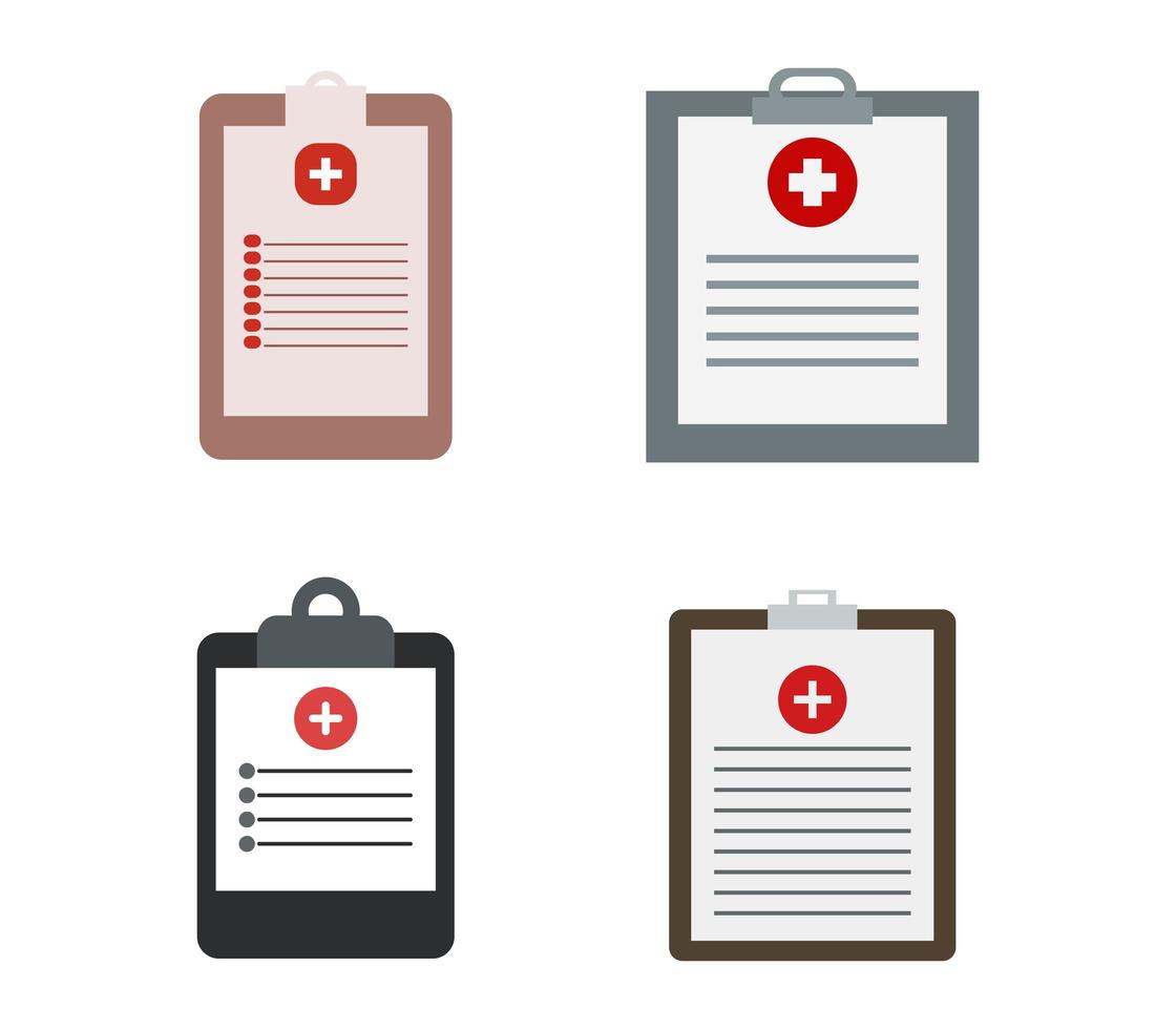 Medical Report Icon Set vector