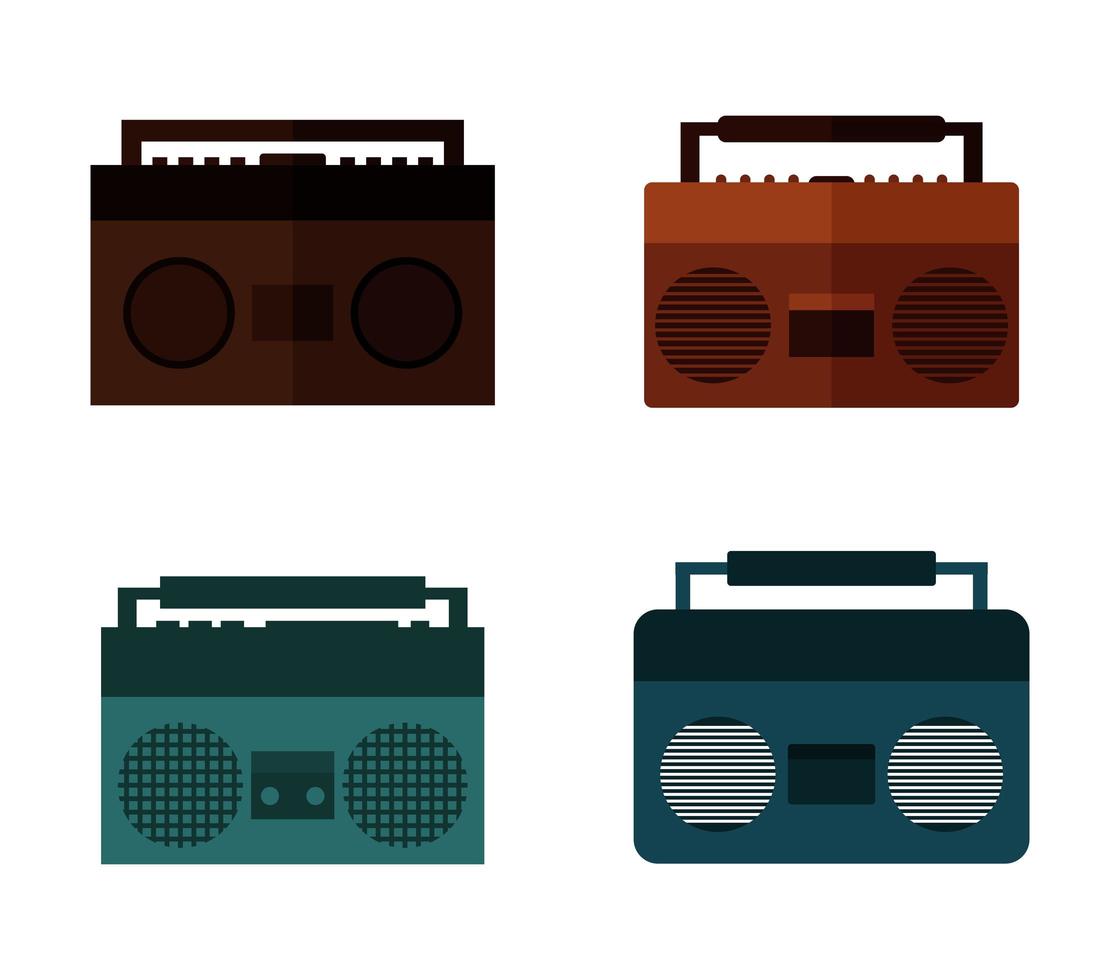 conjunto de iconos estéreo vector