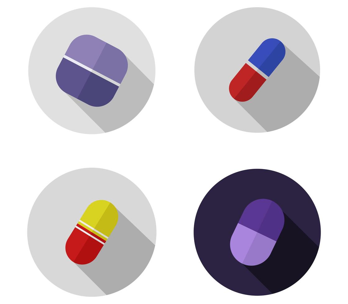 Set of Pill Icons vector