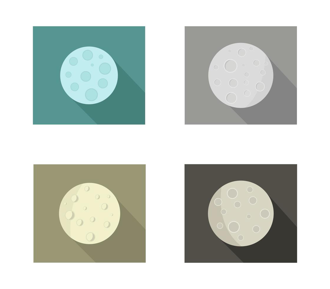 Set of Moon Icons vector