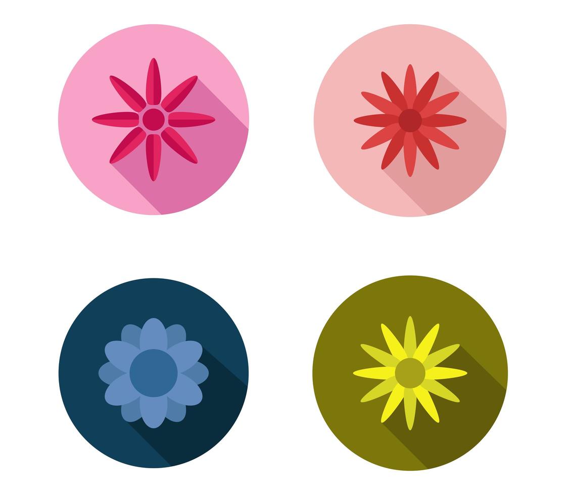 Set of Flowers Icons 938384 Vector Art at Vecteezy