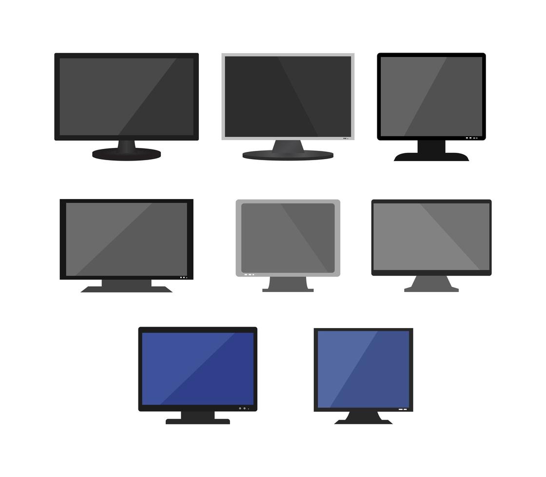 conjunto de iconos de monitor de computadora vector