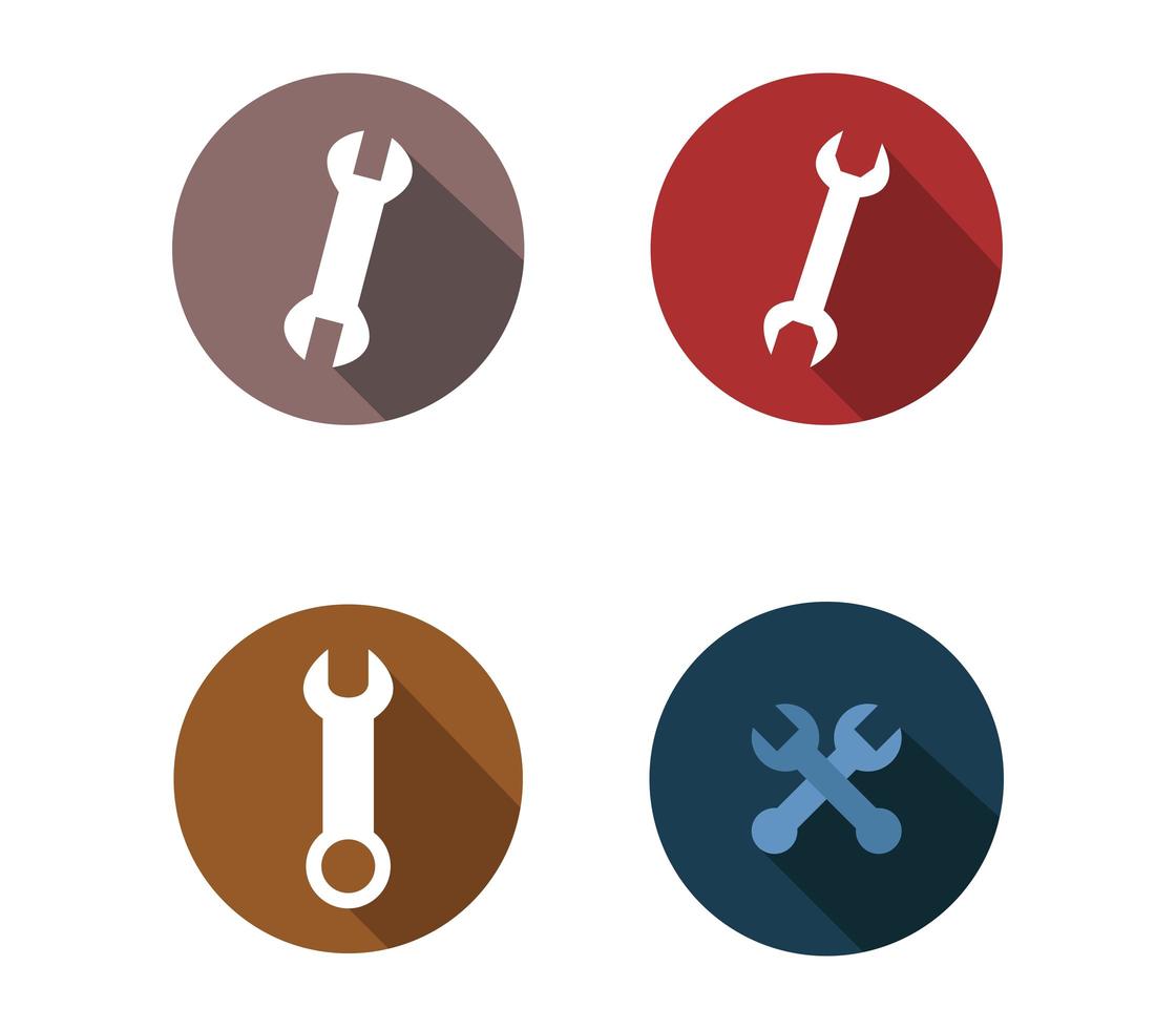 Set of Wrench Icons vector