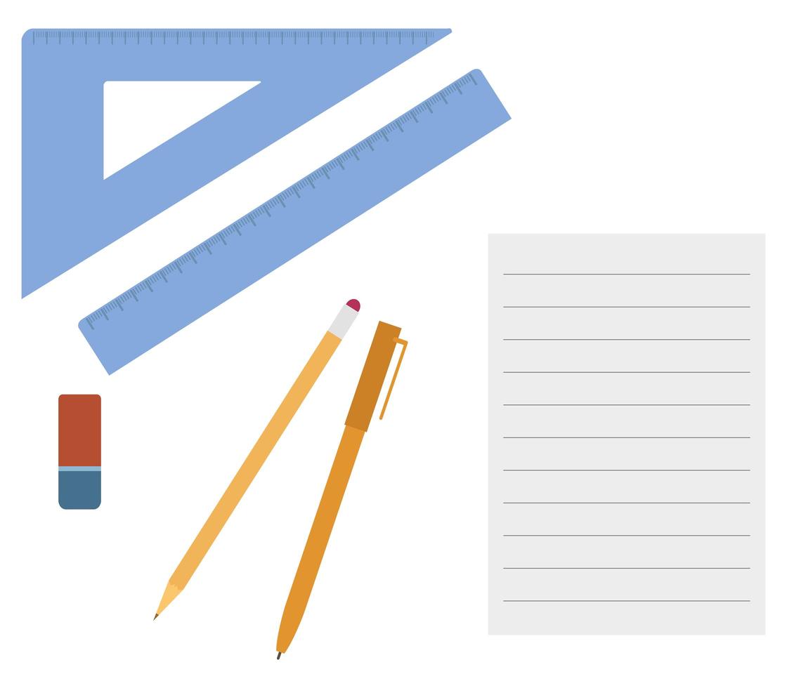 Set of School Tools vector