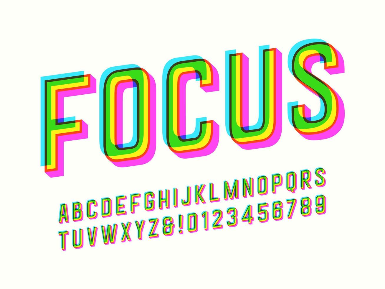 Colorful Offset Print Alphabet vector