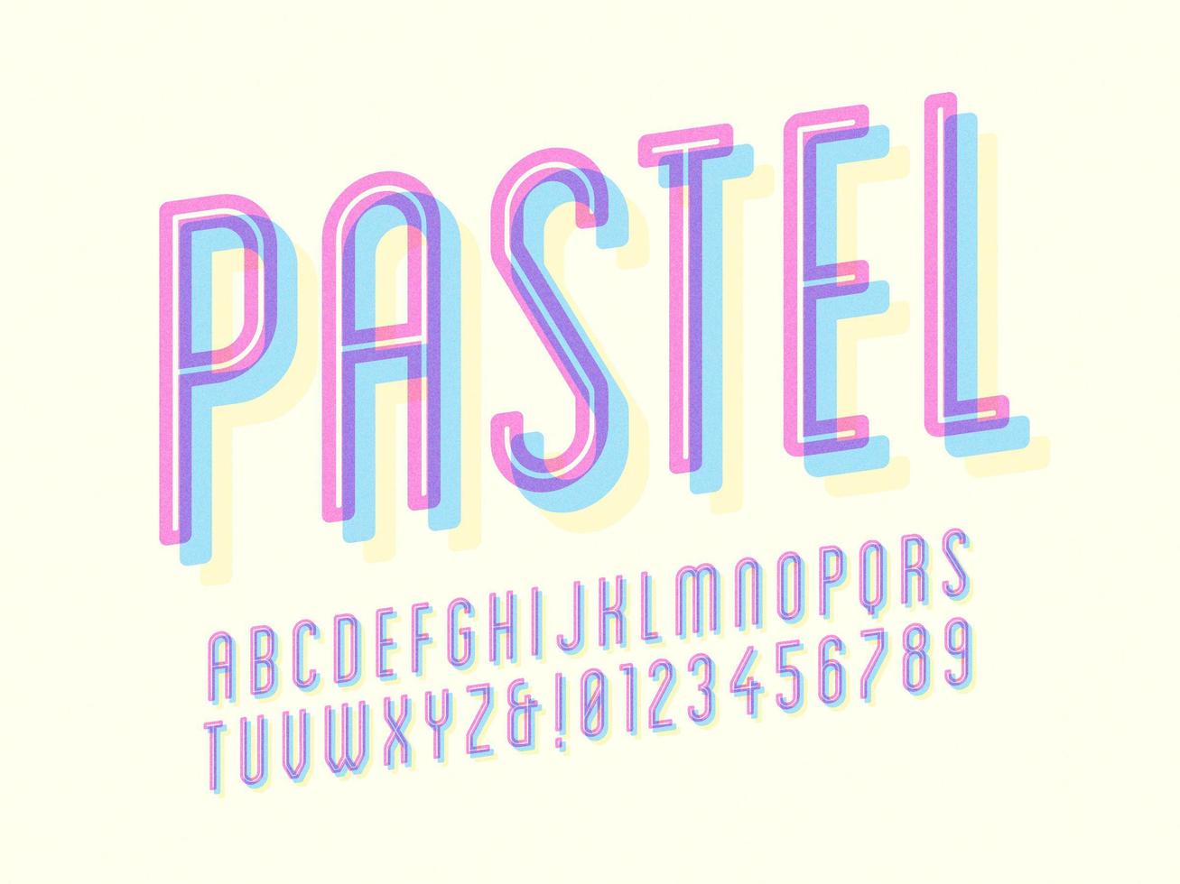 Pastel Overprint Offset Condensed Alphabet vector