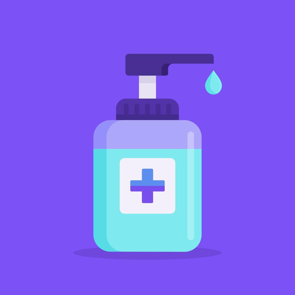 Medical Liquid Soap Dispenser Flat Icon vector