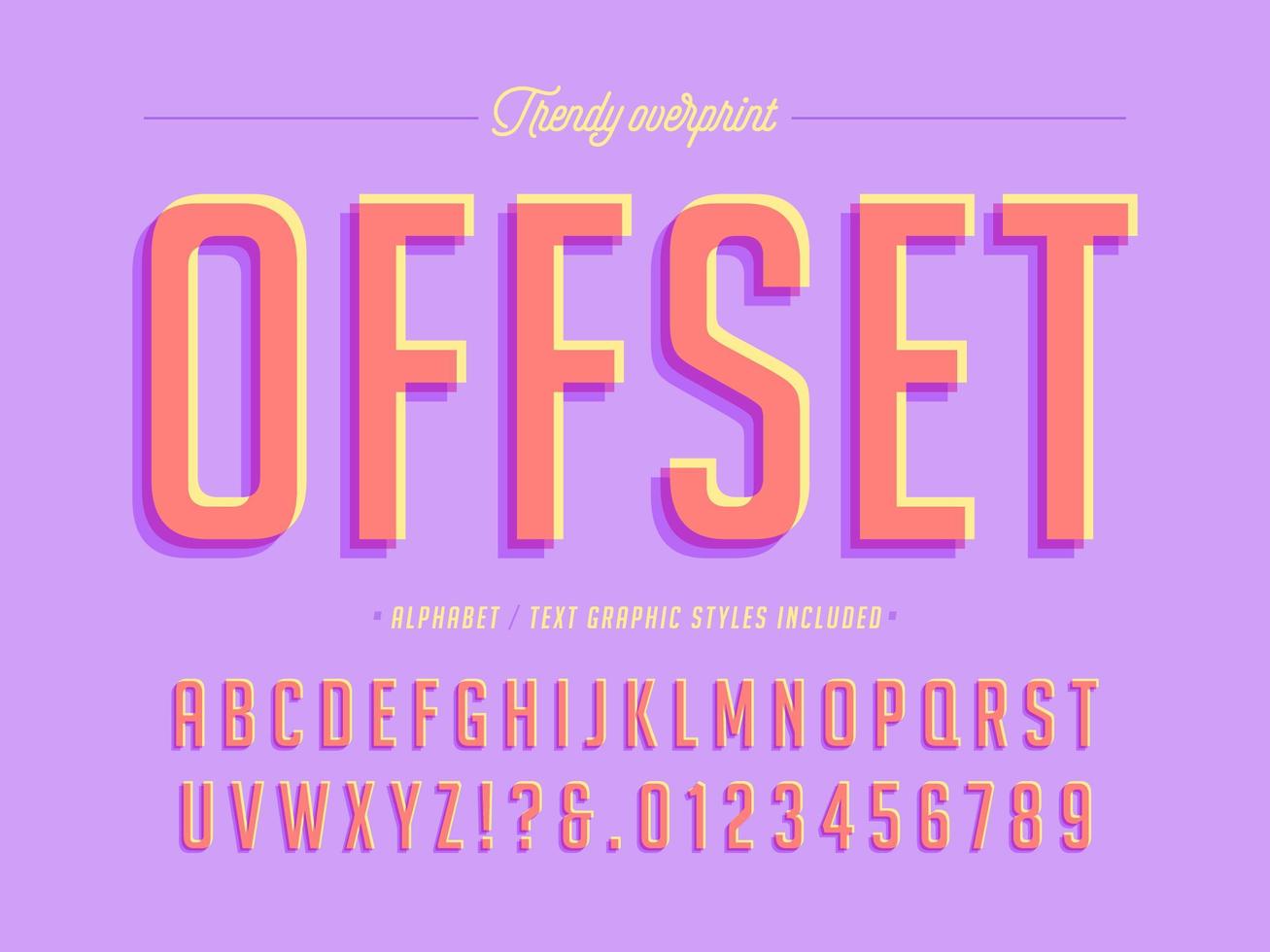 Trendy Offset Overprint Alphabet Design vector