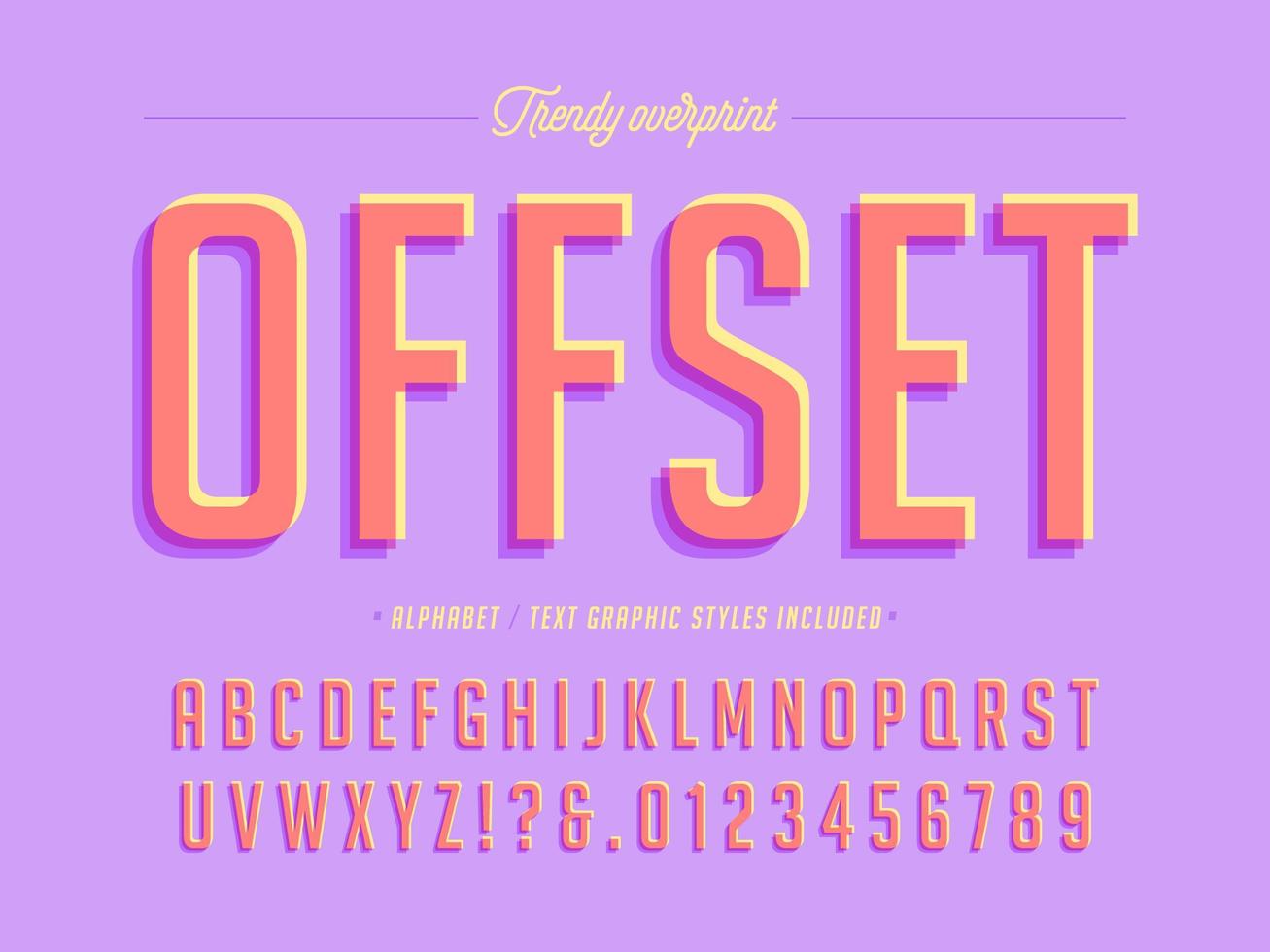 Trendy Offset Overprint Alphabet Design vector