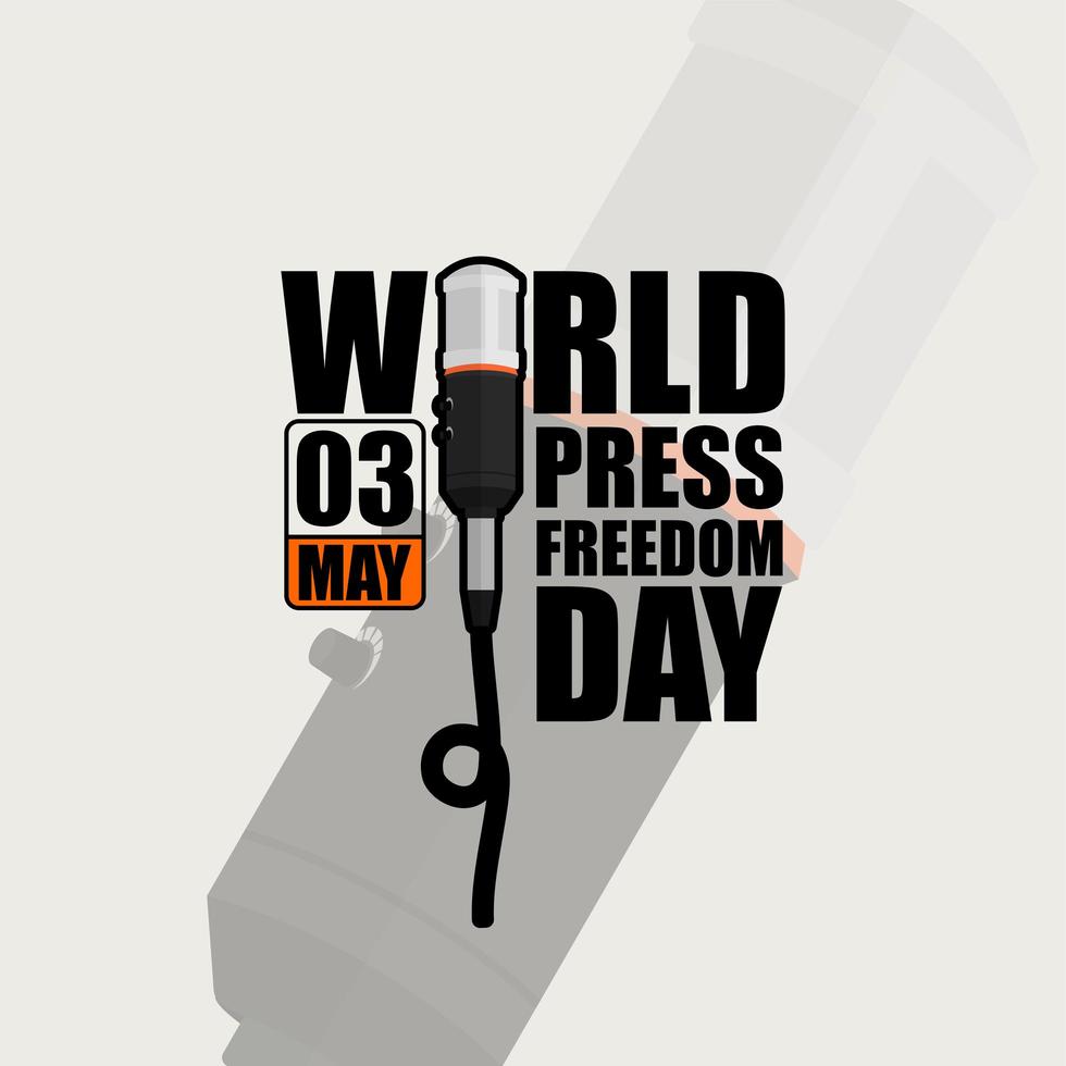 cartel de tipografía del día mundial de la libertad de prensa vector