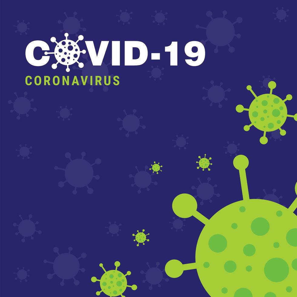 Covid 19 Outbreak Poster in Purple and Green vector