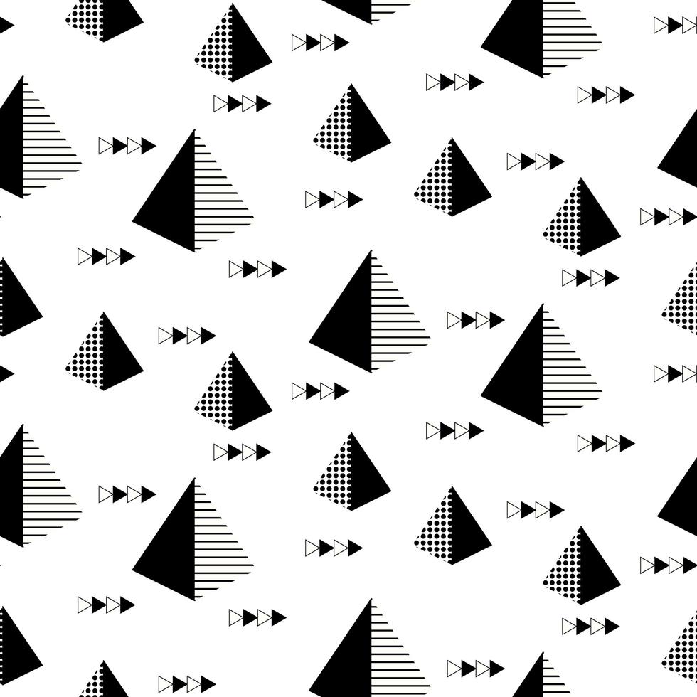 Seamless Geometric Pattern with Pyramids and Arrows vector