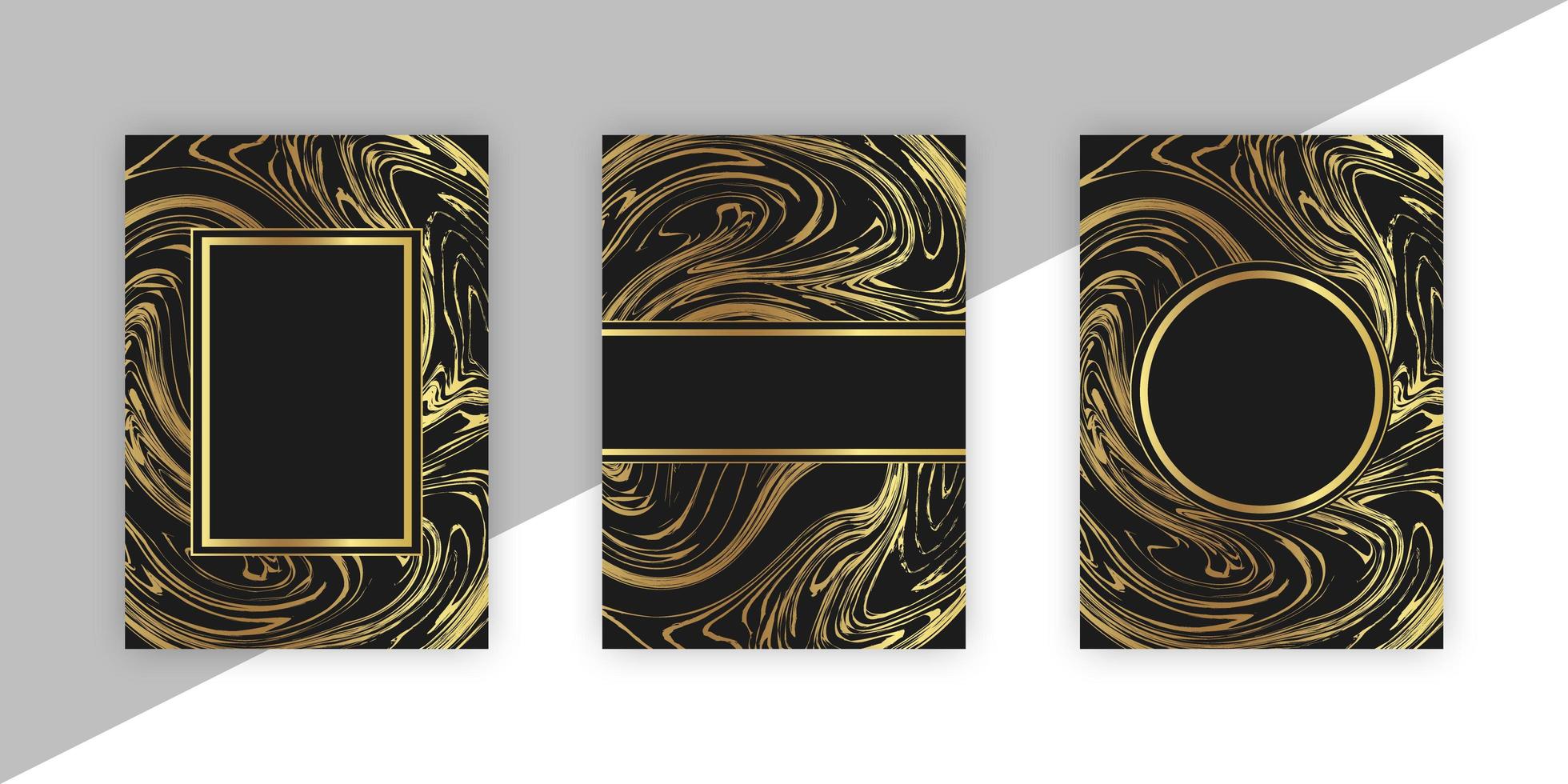 Set of Cards With Golden Marble vector