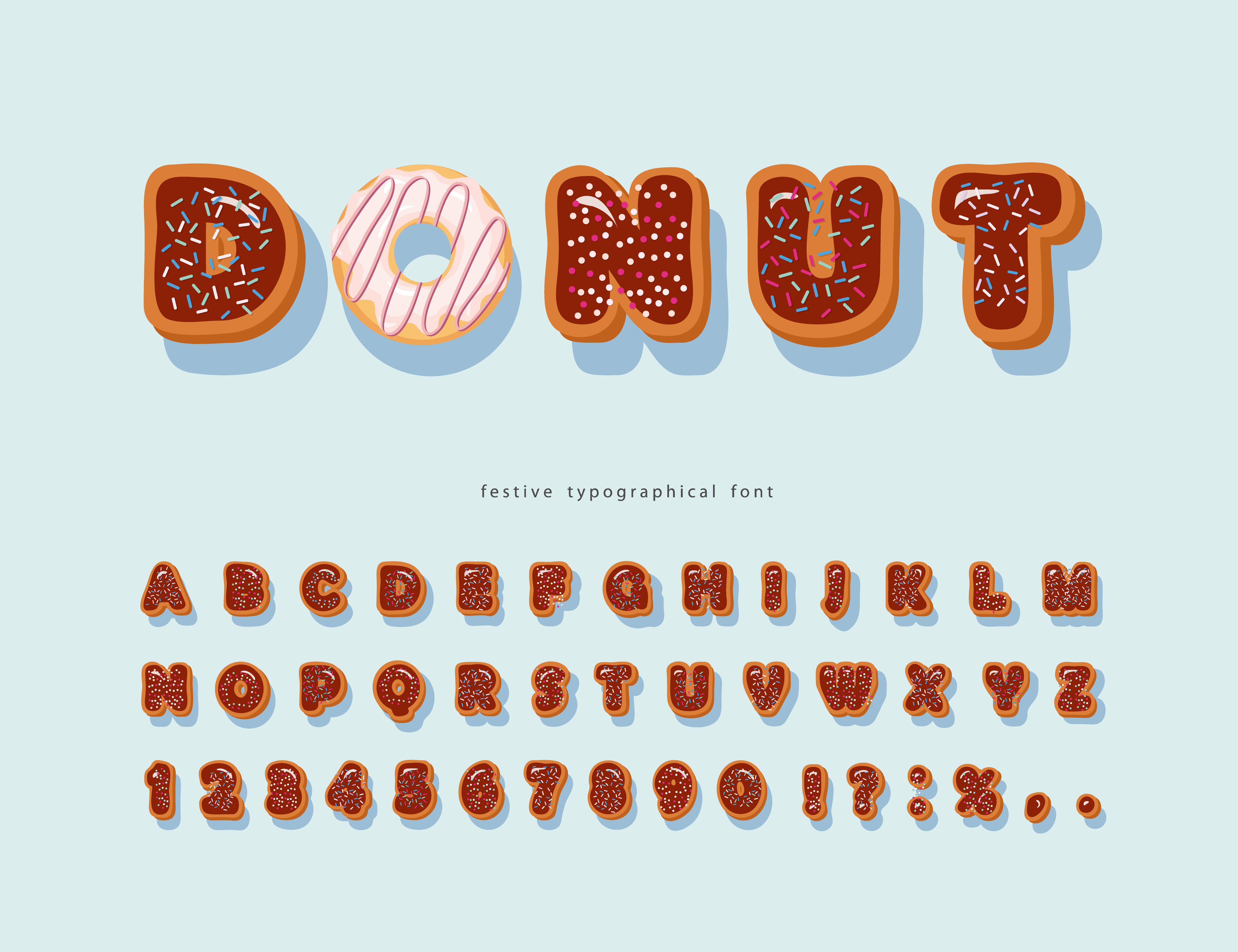 Sweet decorative chocolate font with sprinkles 938470 Vector Art at