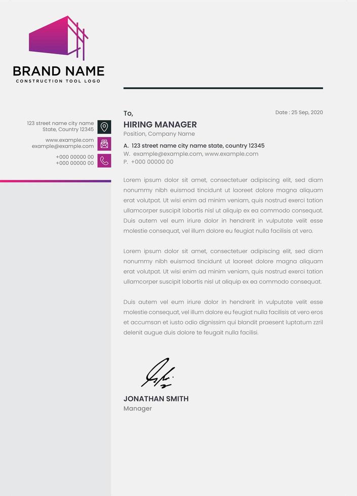 Letterhead Template In Gray With Purple Accents Download Free Vectors Clipart Graphics Vector Art