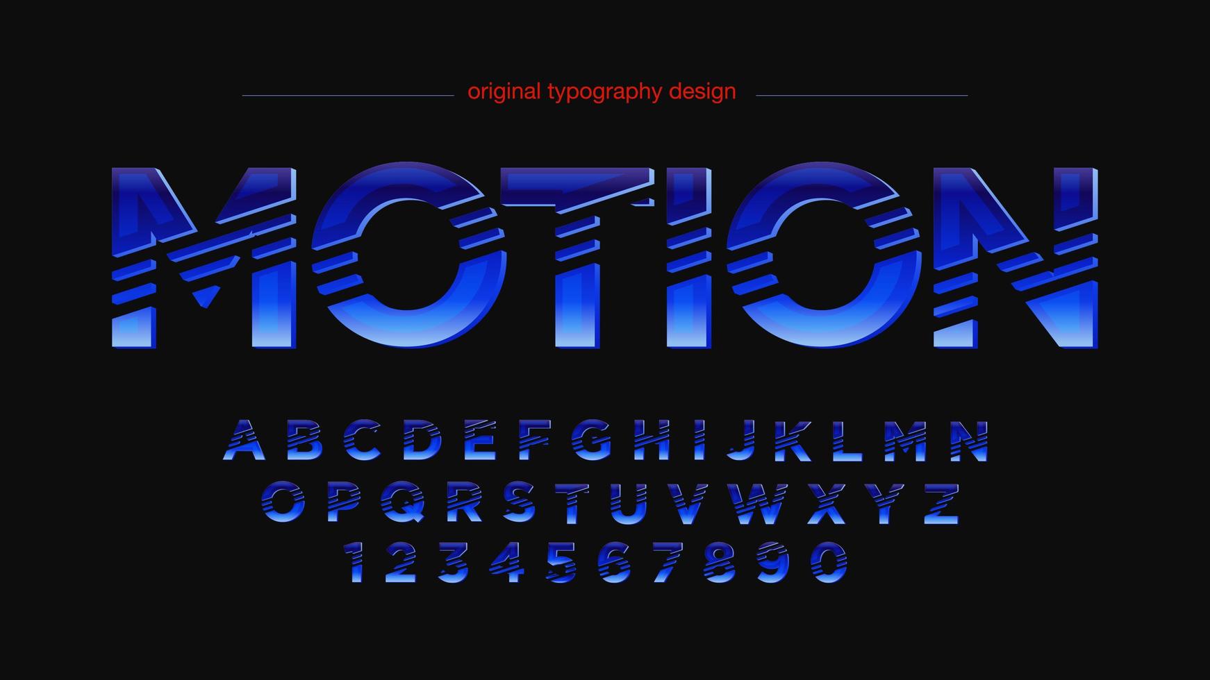 Futuristic Sports Sliced Uppercase Artistic Font vector