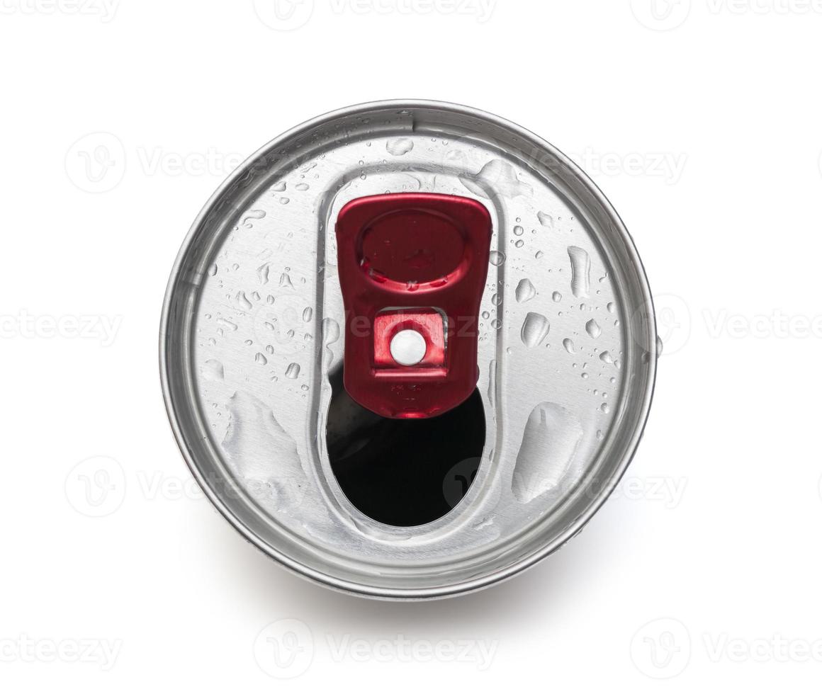 open drink can top view photo